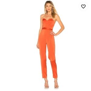 NWOT NBD decided orange sweetheart jumpsuit